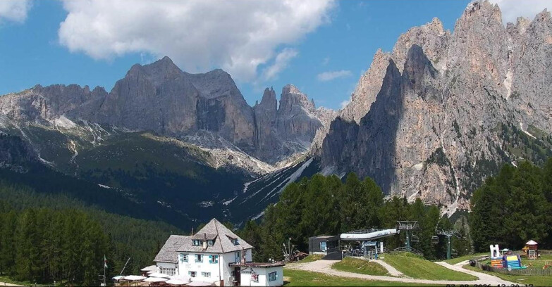 Webcam Vigo di Fassa-Pera-Ciampedìe - Vigo - Torri del Vajolet