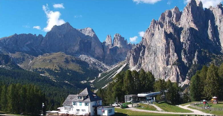 Webcam Vigo di Fassa-Pera-Ciampedìe - Vigo - Torri del Vajolet