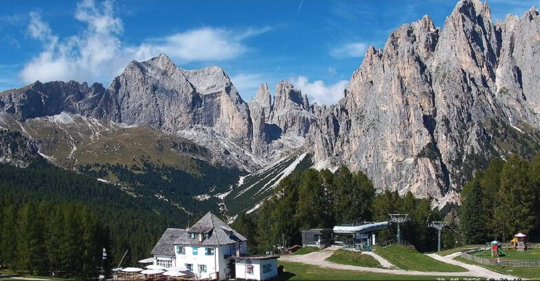Webcam Vigo di Fassa-Pera-Ciampedìe - Vigo - Torri del Vajolet
