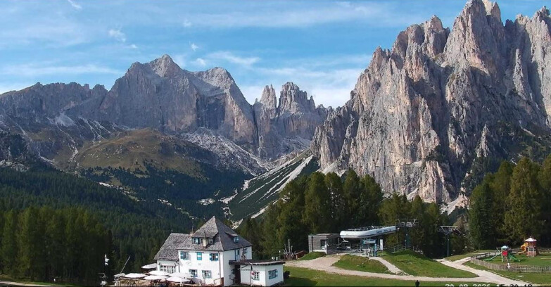 Webcam Vigo di Fassa-Pera-Ciampedìe - Vigo - Torri del Vajolet