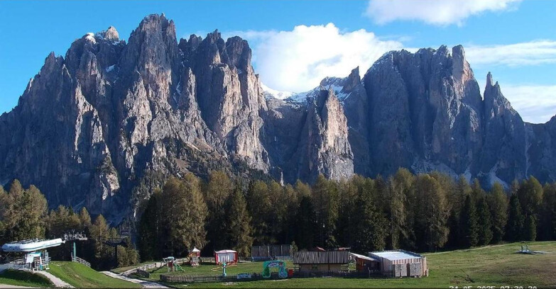 Webcam Vigo di Fassa-Pera-Ciampedìe - Vigo - dirupi di Larsech