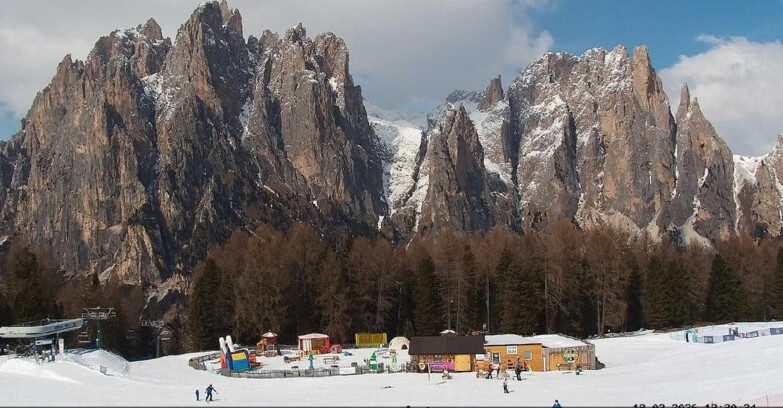 Webcam Vigo di Fassa-Pera-Ciampedìe - Vigo - dirupi di Larsech