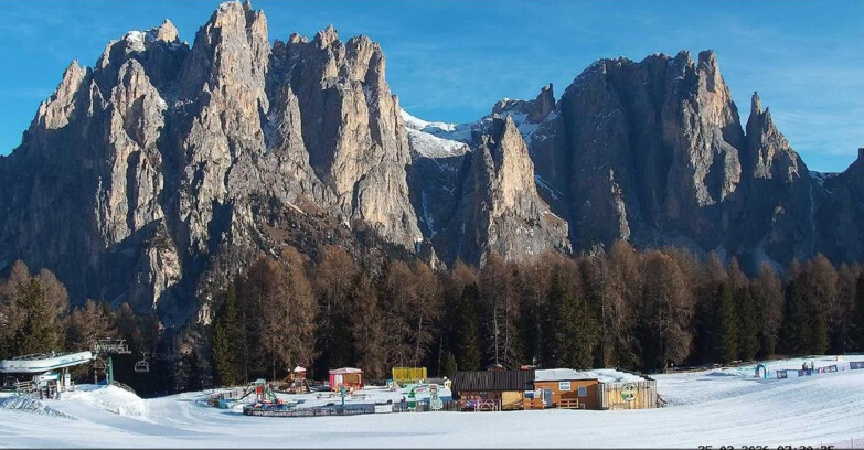 Webcam Vigo di Fassa-Pera-Ciampedìe - Vigo - dirupi di Larsech