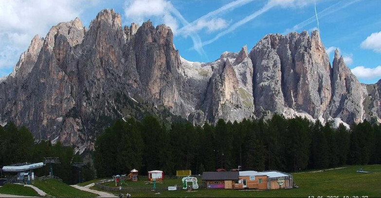 Webcam Vigo di Fassa-Pera-Ciampedìe - Vigo - dirupi di Larsech