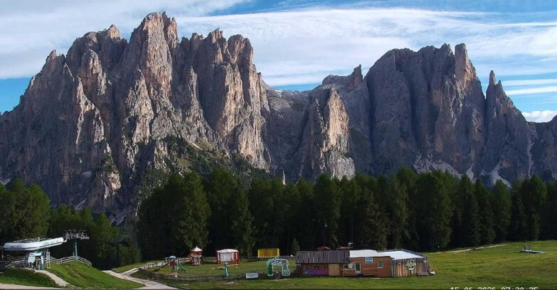 Webcam Vigo di Fassa-Pera-Ciampedìe - Vigo - dirupi di Larsech