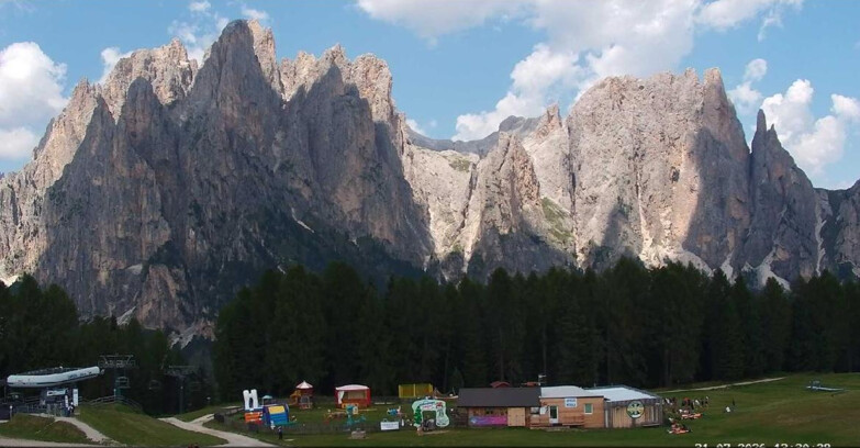 Webcam Vigo di Fassa-Pera-Ciampedìe - Vigo - dirupi di Larsech