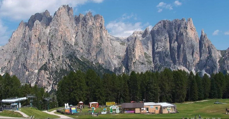 Webcam Vigo di Fassa-Pera-Ciampedìe - Vigo - dirupi di Larsech