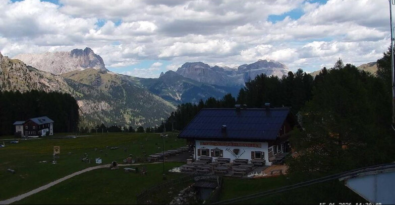 Webcam Vigo di Fassa-Pera-Ciampedìe - Vigo - verso Sassolungo e Pordoi