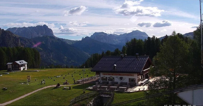 Webcam Vigo di Fassa-Pera-Ciampedìe - Vigo - verso Sassolungo e Pordoi