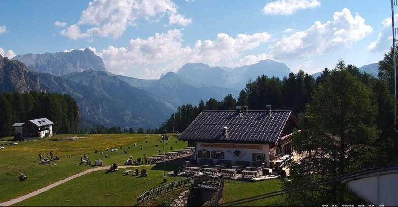 Webcam Vigo di Fassa-Pera-Ciampedìe - Vigo - Sassolungo und Pordoi
