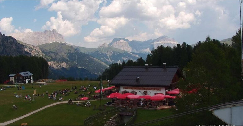 Webcam Vigo di Fassa-Pera-Ciampedìe - Vigo - verso Sassolungo e Pordoi