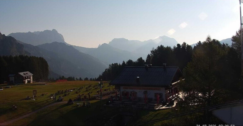 Webcam Vigo di Fassa-Pera-Ciampedìe - Vigo - verso Sassolungo e Pordoi