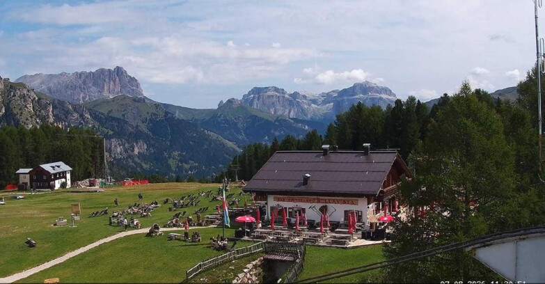Webcam Vigo di Fassa-Pera-Ciampedìe - Vigo - Sassolungo und Pordoi